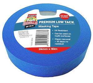 Gorilla Low Tack Masking Tape 15day UV Resistant 24mm x 50mr