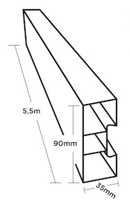 Plastic Boxing 90mm Flex 5.5m