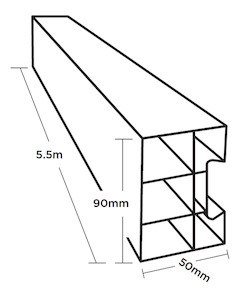 Plastic Boxing: Plastic Boxing 90mm Rigid 5.5m