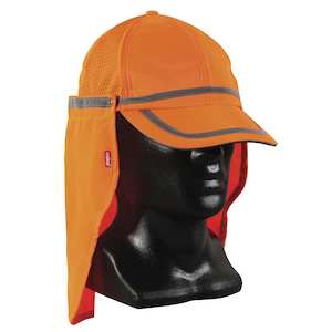 Safety Apparel: Hi-Vis Baseball Cap with Neck Shield