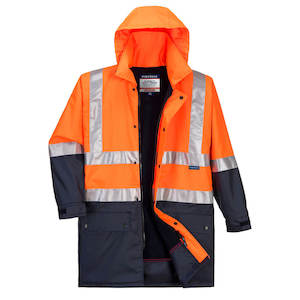 Hi-Vis Polar Fleece Lined Rain Jacket with Tape - MJ208