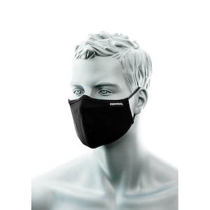 3 PLY Anti-Microbial Fabric Face Mask with nose band - CV35 Black