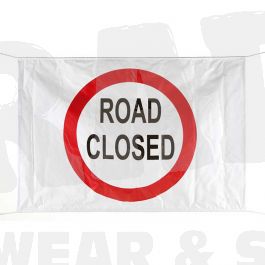 Road Closed PVC BANNER - White/Red