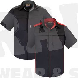 220012 Bison Polycotton Contrast S/Slv Work Shirt