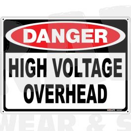 Danger High Voltage Overhead Sign