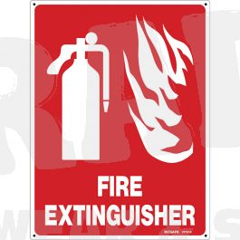 Fire Extinguisher Sign - Extinguisher & Flames