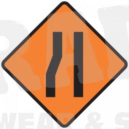 TW13AL - Road Reduces Ahead - L/H - Composite