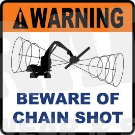 WARNING Beware of Chain Shot Machine Sticker