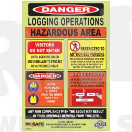 Log/Hazardous Sign - Reflective Driver Safe Zone