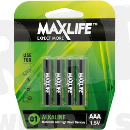 MaxLife Alkaline AAA Batteries 4 Pack