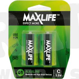 MaxLife Alkaline C Batteries 2 Pack