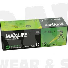 MaxLife Alkaline C Batteries 12 Pack