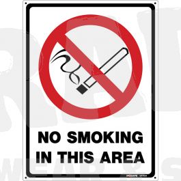 No Smoking In This Area Sign