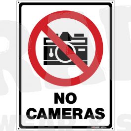 No Cameras Sign