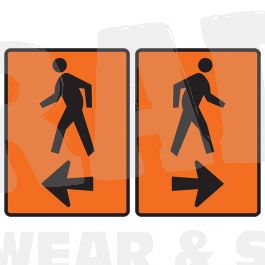 Pedestrian Access with Arrow Sign - Cone Mounted