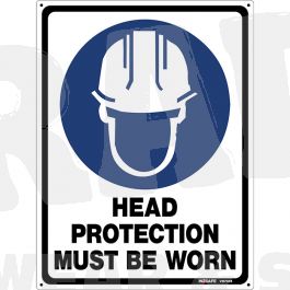 Head Protection Must Be Worn Sign