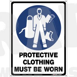 Work clothing: Protective Clothing Must Be Worn Sign