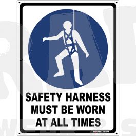 Safety Harness Must Be Worn Sign