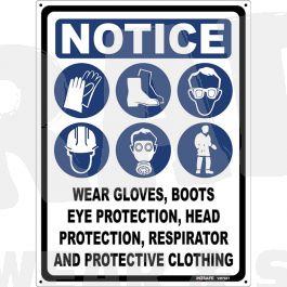 Notice 6 (Symbols) All Must Be Worn Sign