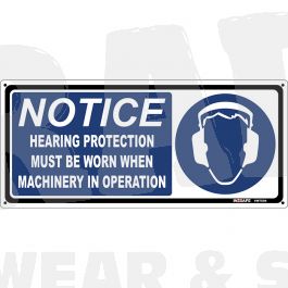 Hearing Protection when Machinery Operation Sign