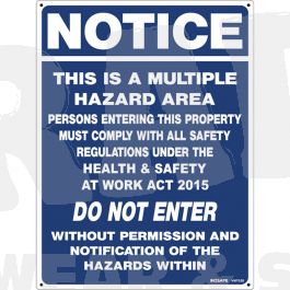 Notice Multiple Hazard - Employment Act Sign