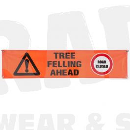 Tree Felling, Road Closed Banner - Orange