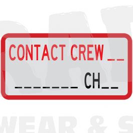 Contact Crew _ _ CH _ _ Sign - White Reflective