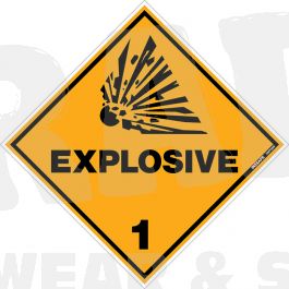 Hazchem Danger Explosives 1 - Orange/BK Sign