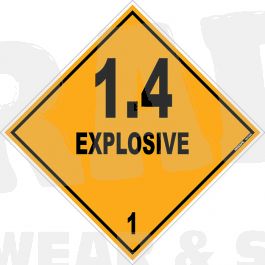 Hazchem Danger Explosives 1.4 - Orange/BK Sign