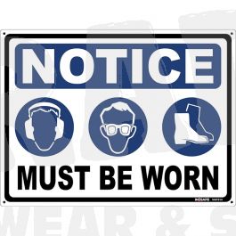 NOTICE - Hearing - Eyewear - Footwear must be worn