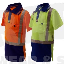 Caution Childrens Hi-Vis Microfibre Polo