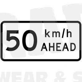 Work clothing: TW1A.3 Road Works 50 km/h Ahead