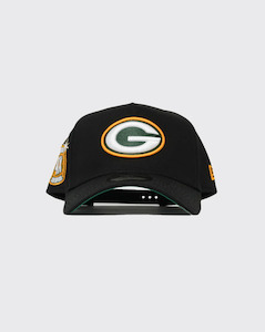 Clothing: New Era 940 AFrame Green Bay Packers Champions Snapback - Black/Green