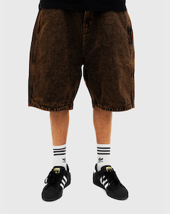 Butter Goods Spider Denim Shorts - Acid Brown