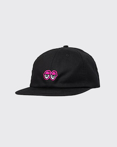 Clothing: Krooked Eyes Strapback Hat - Black/Pink