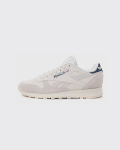 Clothing: Reebok CL Leather Shoe - Chalk/Blue