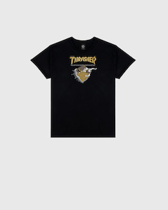 Thrasher First Cover Tee - Black/Gold - Sale