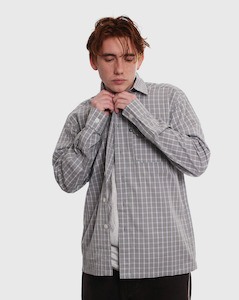 Passport Workers Check LS Shirt - Stone - Sale