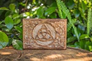 The Witchery: Carved Wooden Box | Triquetra