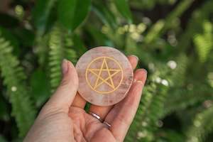 The Crystallum: Rose Quartz Etched Discs