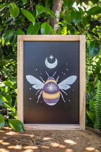 Forest Bee Wooden Framed Art