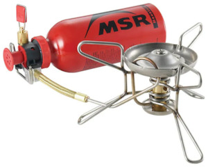 Camping equipment: MSR Whisperlite