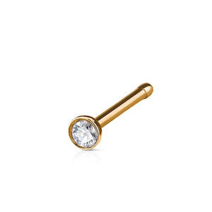 Rose Gold Jewelled Ball End Nose Stud 18/20 Gauge - NS59C