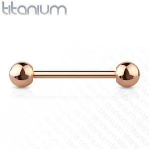 Titanium Rose Gold Barbell 14 Gauge - T-R-BRB