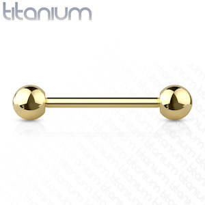 Titanium Gold Barbell 14 Gauge - T-G-BRB