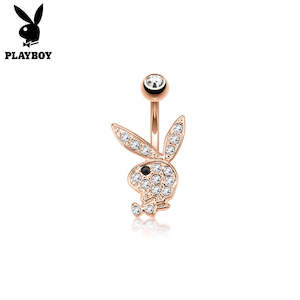 Rose Gold Crystal Jewelled Playboy Fancy Banana Bar - PL96