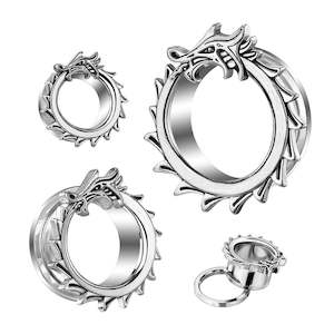 Jewellery: SS316L Dragon Around the Rim Tunnel (8mm - 12mm) - E622