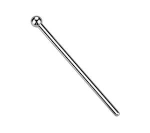 Titanium High Polish Extra Long Nose Stud with Ball 18/20 Gauge - TNS08