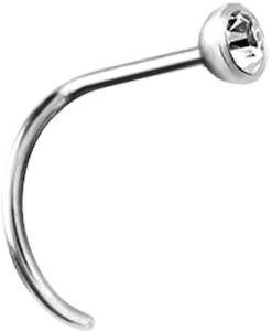 SS316L Jewelled Curved Nosestud 20 Gauge - NS17