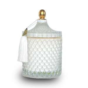 Candle: Tassel in White - Large